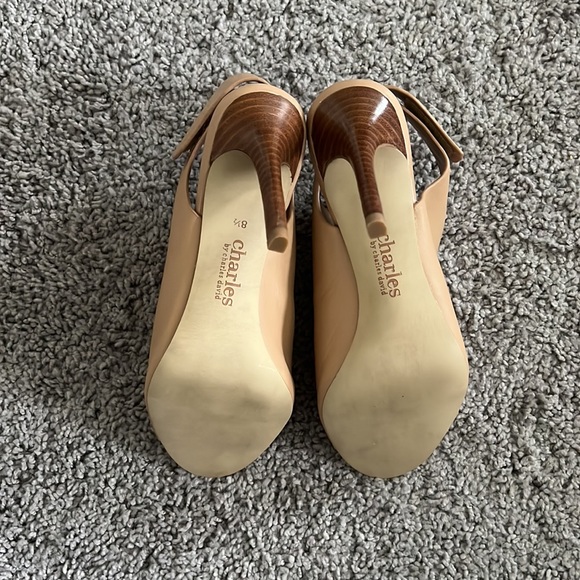 Charles by Charles David Open Toe Sling Back Booties, Tan, Size 8.5 - Picture 6 of 6